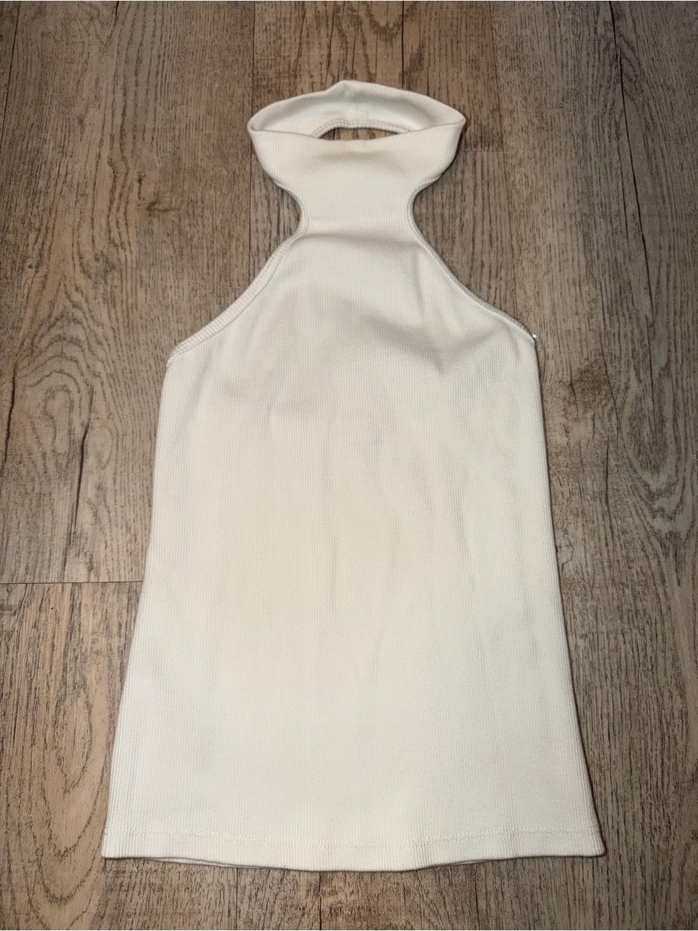 Mango Cream Halter Neck Knit Top